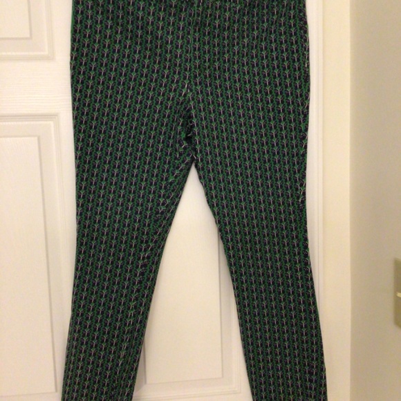 Anthropologie Essentials Green Butterfly Pants Size 14 - Picture 2 of 6
